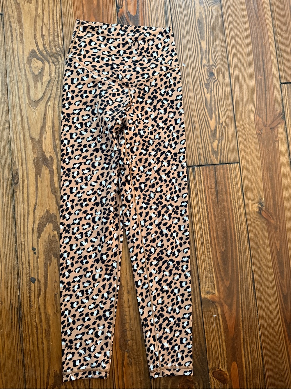 High-Rise Leopard Print Leggings - Tan/Black